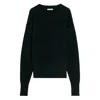 Lemaire Ribbed Wool Crewneck Sweatshirt In Black