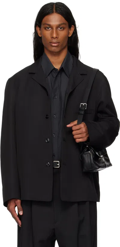 Lemaire Black Tailored Shirt Jacket