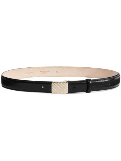 Lemaire Sliding-buckle Leather Belt In Black