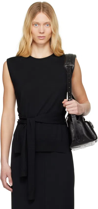 Lemaire Black Trompe L'oeil Sleeveless Sweater In Bk999 Black