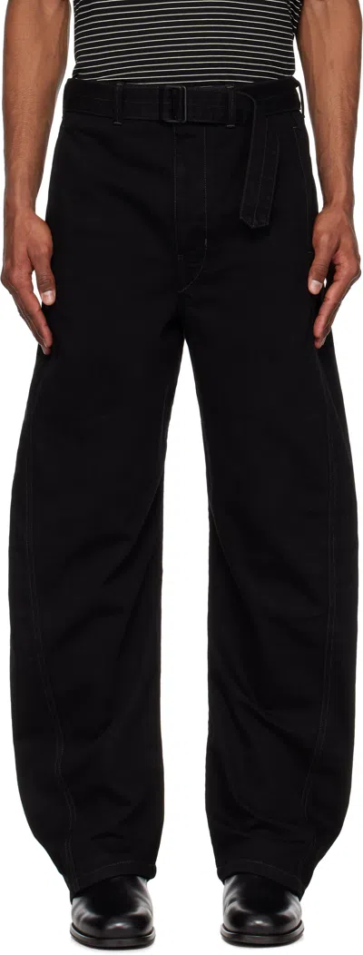 Lemaire Black Twisted Belted Jeans