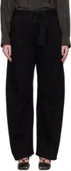 Lemaire Curved-leg Tailored Trousers In Black