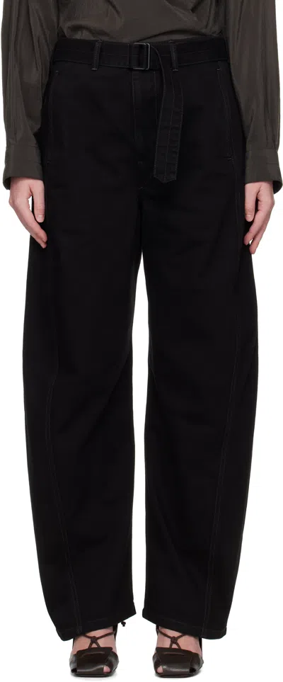 Lemaire Black Twisted Belted Jeans