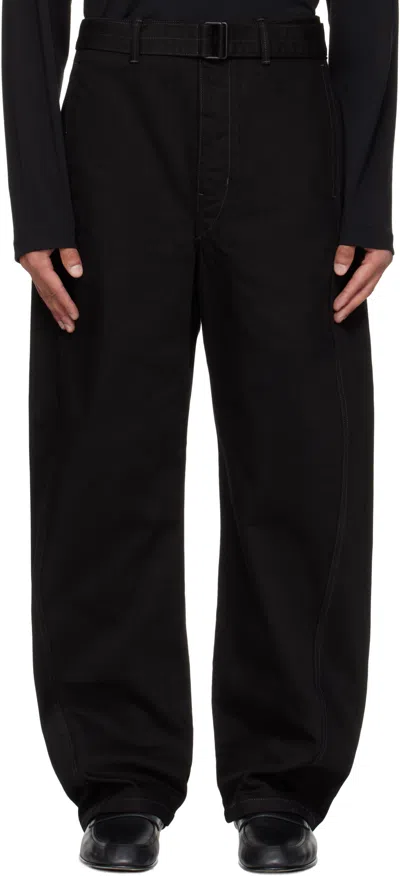 Lemaire Black Twisted Belted Jeans