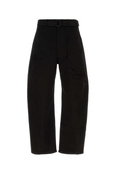 LEMAIRE BLACK TWISTED BELTED TROUSER