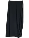 Lemaire Twisted Hem Skirt With Asymmetric Slit In Black