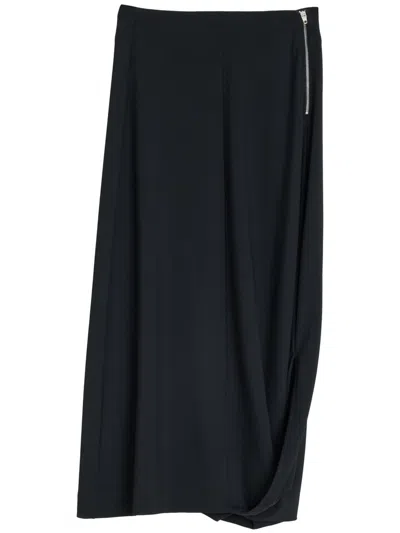LEMAIRE BLACK TWISTED HEM SKIRT