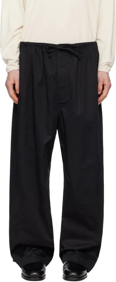 Lemaire Black Twisted Over Trousers In Bk999 Black