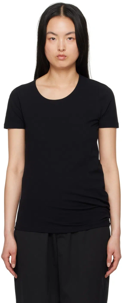 Lemaire Black Wide Neck Long Sleeve T-shirt
