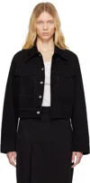 Lemaire Double-pocket Cotton Denim Shirt In Black