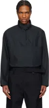 Lemaire Black Vareuse Shirt In Bk995 Jet Black