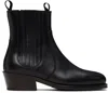 Lemaire Black Vegetable-tanned Chelsea Boots In Black