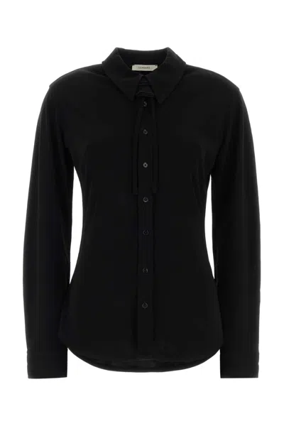 Lemaire Black Viscose Shirt In Multi