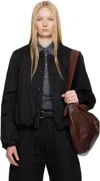 Lemaire Black Wadded Bomber Jacket In Bk999 Black
