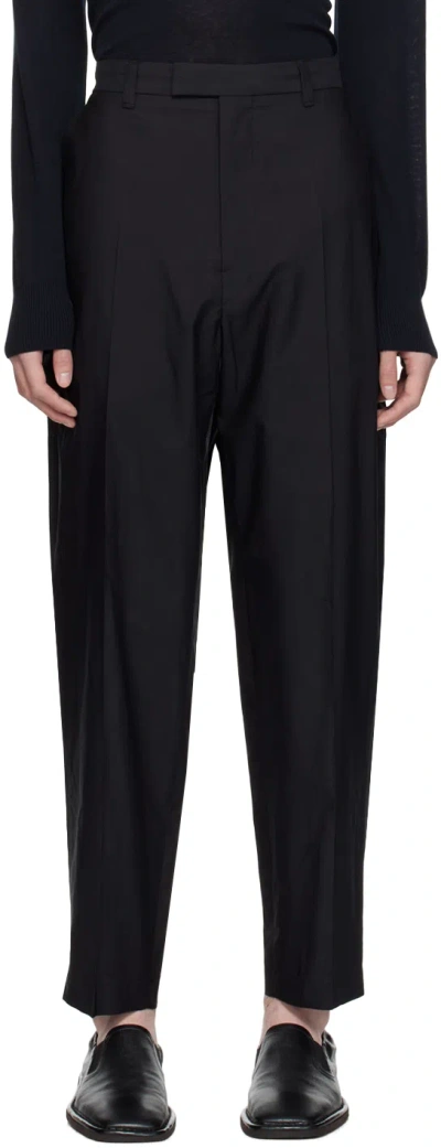 Lemaire Black Washed Trousers In Bk999 Black