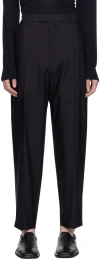 Lemaire Black Washed Trousers In Bk999 Black