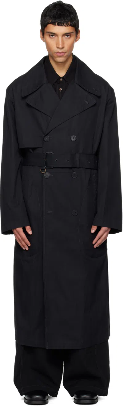 Lemaire Black Water-repellent Trench Coat