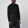 Lemaire Black Western Cotton Shirt In Black