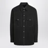 Lemaire Black Western Cotton Shirt In Multi