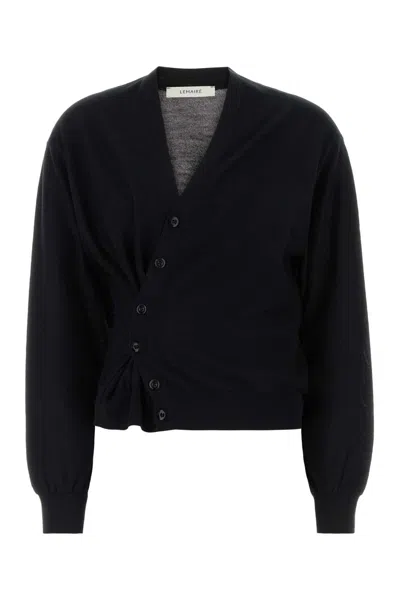 Lemaire Black Wool And Acrylic Cardigan