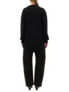 Lemaire Textured Knit Long Sleeve Sweater With Side Slits