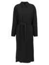 Lemaire Women Wool Trench Coat In Black