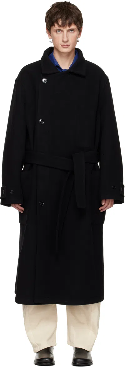 Lemaire Black Wrap Coat