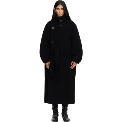 Lemaire Black Wrap Coat