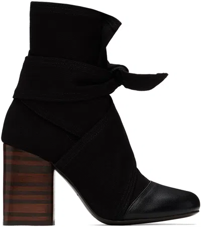 Lemaire Black Wrapped 90 Boots In Black (bk999)