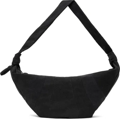 Lemaire Black Xl Croissant Bag In Bk983 Ash Black