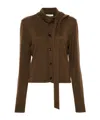 Lemaire Brown Cardigan With Unique Scarf Detail