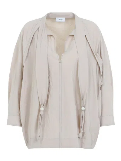 Lemaire Blouse With Scarf In Grey
