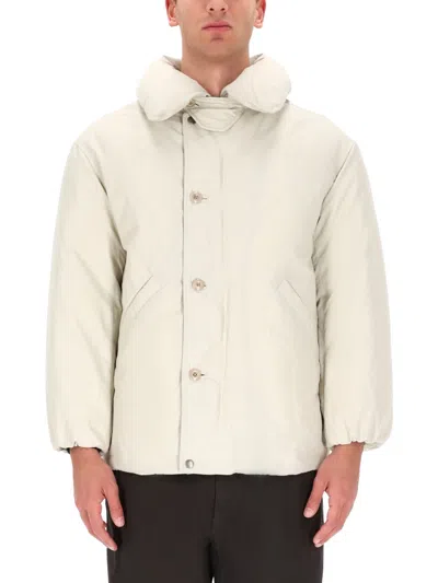 Lemaire Light Neutral Blouson Oversized Jacket In Black