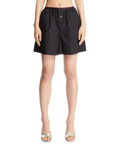 Lemaire Tailored Boxer Shorts Button Detail Pockets In Black
