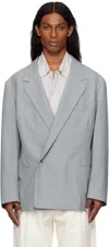 Lemaire Blue Soft Double Breasted Blazer