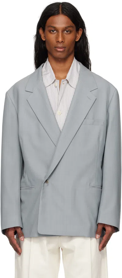 Lemaire Blue Soft Double Breasted Blazer