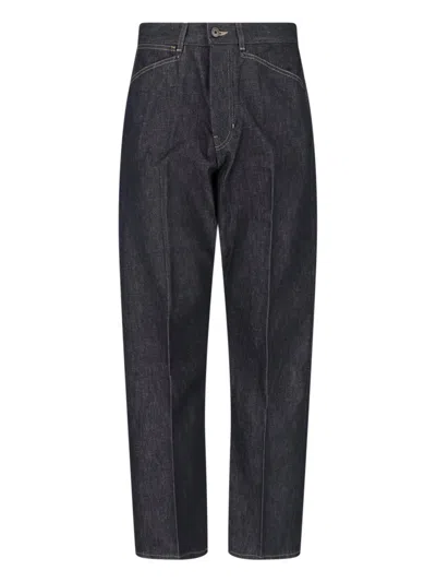 Lemaire Blue Straight-leg Cotton Denim Jeans In Grey