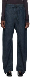 Lemaire Indigo High Waisted Curve Jeans In Bl760 Denim Indigo