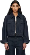 Lemaire Two Pocket Cropped Jacket Clothing In Bl760 Denim Indigo