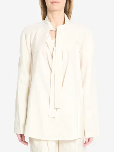 Lemaire Ascot Collar Blouse In White