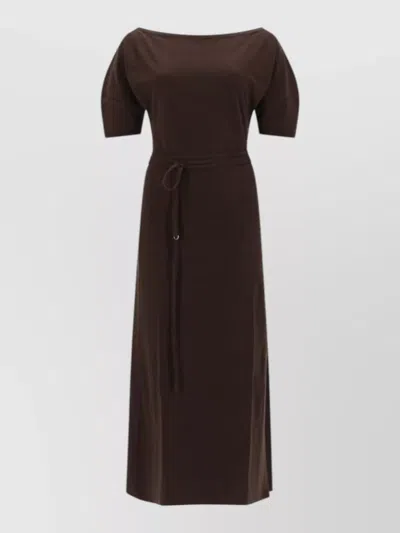 Lemaire Boat Neck Maxi Dress Belted Waist