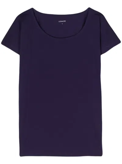 Lemaire Boat-neck T-shirt In Purple