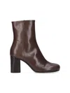 Lemaire Ankle Boots With Block Heel And Round Toe In Brown