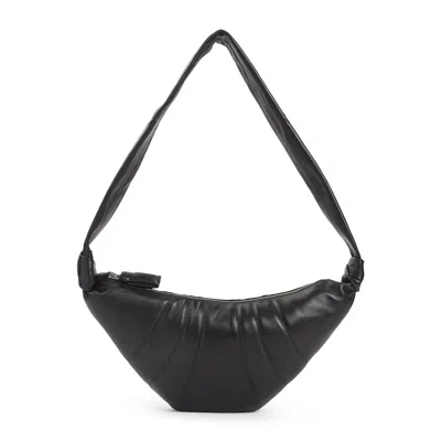 Lemaire Crescent-shaped Smooth Leather Shoulder Bag In Black