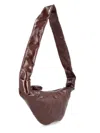 Lemaire Croissant Small Paneled Coated-canvas Shoulder Bag In Brown