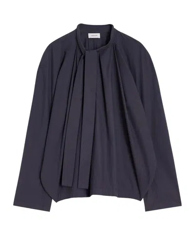 Lemaire Bow Tie Shirt In Blue
