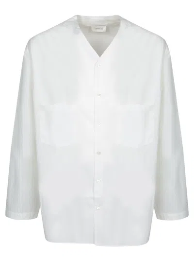 Lemaire Bowling Shirt With Revere Collar In White