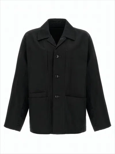 Lemaire Boxy Black Jacket With Classic Collar