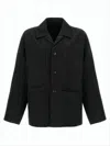 Lemaire Boxy Cropped Seam Detail Jacket In Black