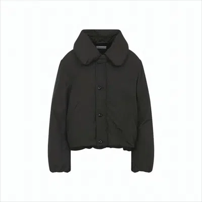 Lemaire Boxy Black Puffer Jacket With Rounded Collar